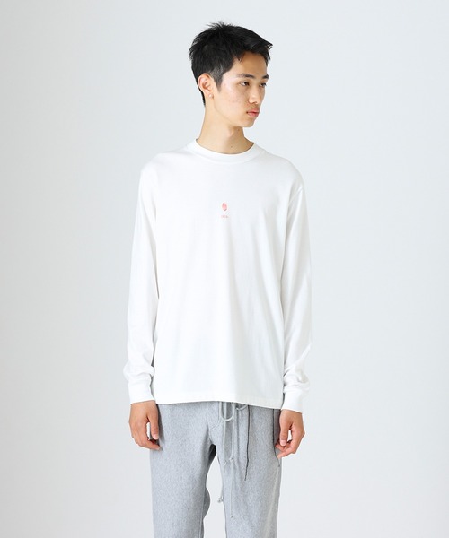 DIET BUTCHER（ダイエットブッチャー）の「DIET BUTCHER/ダイエットブッチャー long sleeve T-shirt (finger) 長袖Tシャツ（Tシャツ/カットソー・メンズ・オレンジ系その他/ホワイト・3/2/1）」の2枚目の写真