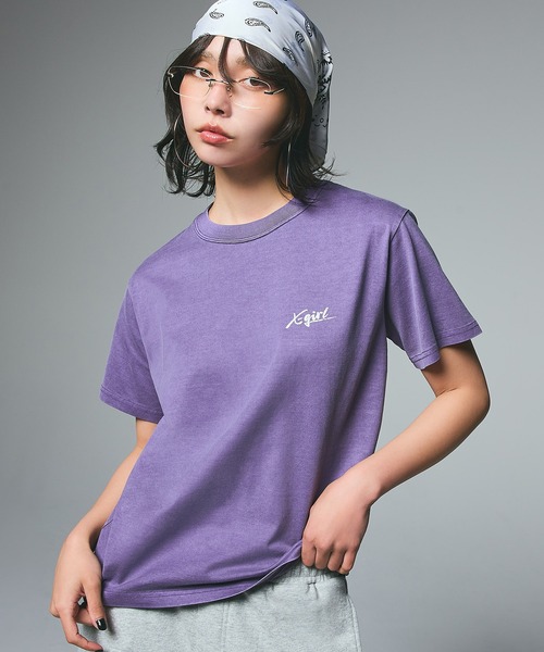 PIGMENT DYED CIRCLE TEXT LOGO S/S TEE（Tシャツ/カットソー