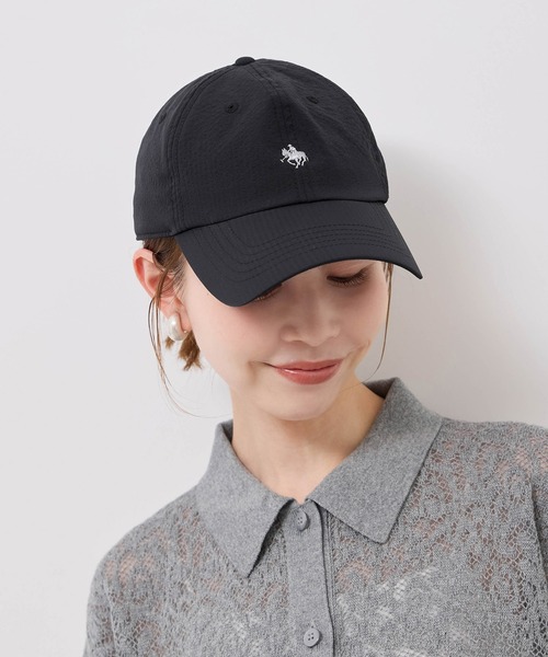 POLO BCS(ポロ ビーシーエス)の「【POLO BCS/ポロ ビーシーエス別注】サッカーストライプロゴ刺繍キャップ(キャップ・レディース・キナリ/グレー系その他/ネイビー・FREE)」の3枚目の写真