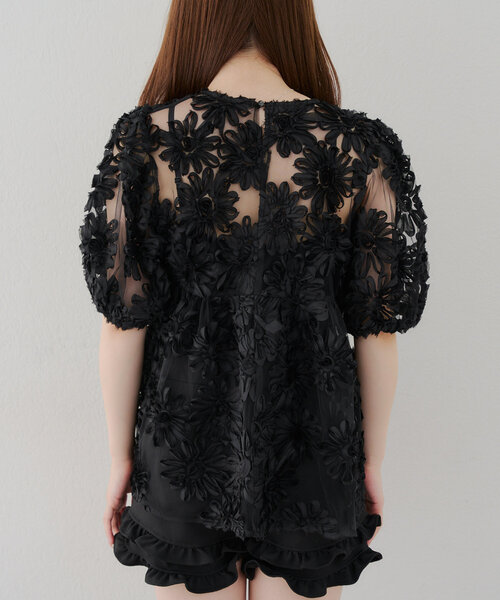 toitopoooo_____コラボ】花柄チュールブラウス（シャツ/ブラウス