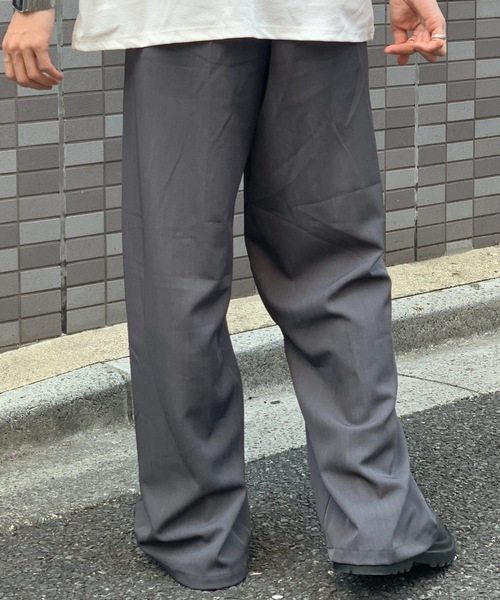 SHEPP(シープ)の「タックワイドスラックス(スラックス・メンズ・ブラック/ダークグレー・L/M)」の12枚目の写真