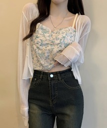 Blanc de Blue（ブランドブルー）の「パールボタンシアーショートカーディガン（カーディガン/ボレロ）」