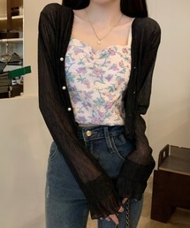 Blanc de Blue（ブランドブルー）の「パールボタンシアーショートカーディガン（カーディガン/ボレロ）」