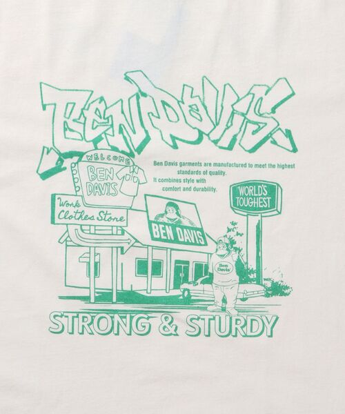 BEN DAVIS/WHITE LABEL（ベンデイビス ホワイトラベル）の「【BEN DAVIS（ベンデイビス）】WASHOUT PRINT RINGER TEE / Tシャツ 半袖 クルーネック オーバーサイズ リンガー 刺繍（Tシャツ/カットソー・メンズ・オフホワイト/アッシュグレー/ホワイト・MEDIUM/LARGE/X-LARGE）」の10枚目の写真