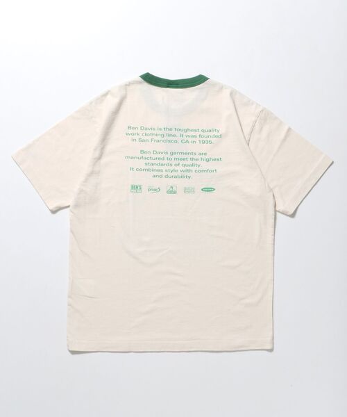 BEN DAVIS/WHITE LABEL（ベンデイビス ホワイトラベル）の「【BEN DAVIS（ベンデイビス）】WASHOUT PRINT RINGER TEE / Tシャツ 半袖 クルーネック オーバーサイズ リンガー 刺繍（Tシャツ/カットソー・メンズ・オフホワイト/アッシュグレー/ホワイト・MEDIUM/LARGE/X-LARGE）」の8枚目の写真