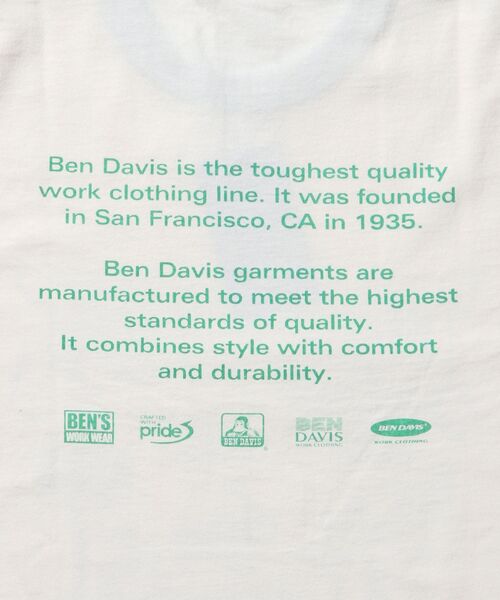BEN DAVIS/WHITE LABEL（ベンデイビス ホワイトラベル）の「【BEN DAVIS（ベンデイビス）】WASHOUT PRINT RINGER TEE / Tシャツ 半袖 クルーネック オーバーサイズ リンガー 刺繍（Tシャツ/カットソー・メンズ・オフホワイト/アッシュグレー/ホワイト・MEDIUM/LARGE/X-LARGE）」の7枚目の写真