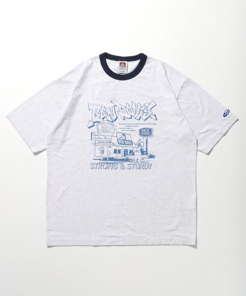 BEN DAVIS/WHITE LABEL（ベンデイビス ホワイトラベル）の「【BEN DAVIS（ベンデイビス）】WASHOUT PRINT RINGER TEE / Tシャツ 半袖 クルーネック オーバーサイズ リンガー 刺繍（Tシャツ/カットソー・メンズ・オフホワイト/アッシュグレー/ホワイト・MEDIUM/LARGE/X-LARGE）」の16枚目の写真