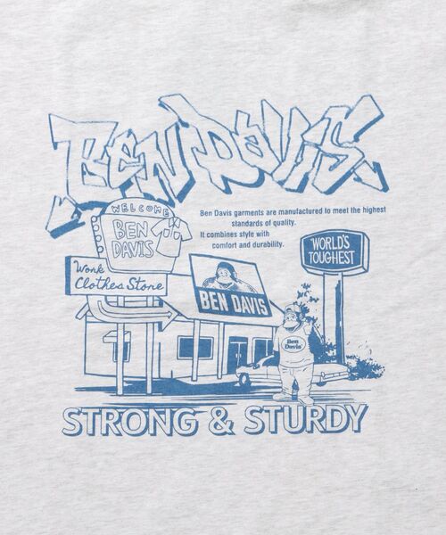 BEN DAVIS/WHITE LABEL（ベンデイビス ホワイトラベル）の「【BEN DAVIS（ベンデイビス）】WASHOUT PRINT RINGER TEE / Tシャツ 半袖 クルーネック オーバーサイズ リンガー 刺繍（Tシャツ/カットソー・メンズ・オフホワイト/アッシュグレー/ホワイト・MEDIUM/LARGE/X-LARGE）」の15枚目の写真