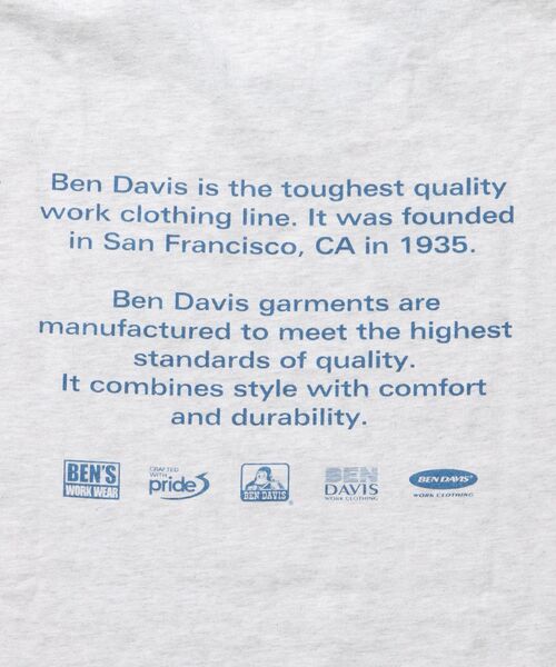 BEN DAVIS/WHITE LABEL（ベンデイビス ホワイトラベル）の「【BEN DAVIS（ベンデイビス）】WASHOUT PRINT RINGER TEE / Tシャツ 半袖 クルーネック オーバーサイズ リンガー 刺繍（Tシャツ/カットソー・メンズ・オフホワイト/アッシュグレー/ホワイト・MEDIUM/LARGE/X-LARGE）」の12枚目の写真