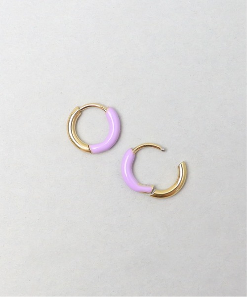 ieLS(イエルズ)の「金属アレルギー対応「ieLS」ステンレス バイカラーエナメルフープ(ピアス(両耳用)・レディース・オレンジ/ブラック/ホワイト/グリーン/ライトブルー/レッド/イエロー/パープル/ピンク・ONE SIZE)」の6枚目の写真
