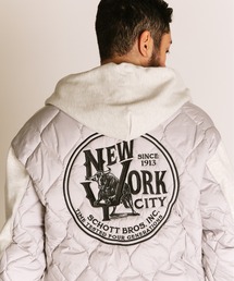 schott | Schott/ショット/QUILTED COMBI. ZIP HOODED/キルティング コンビ ジップパーカー(パーカー)