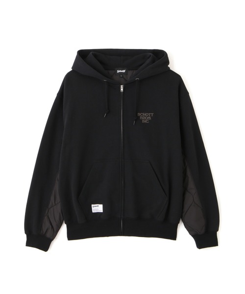 schott(ショット)の「Schott/ショット/QUILTED COMBI. ZIP HOODED/キルティング コンビ ジップパーカー(パーカー・メンズ・オートミール/ブラック/ブルーグレー・M/L/XL/2XL)」の19枚目の写真