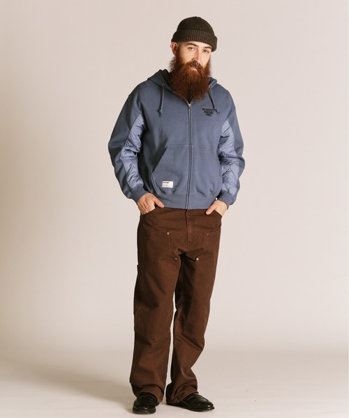 schott(ショット)の「Schott/ショット/QUILTED COMBI. ZIP HOODED/キルティング コンビ ジップパーカー(パーカー・メンズ・オートミール/ブラック/ブルーグレー・M/L/XL/2XL)」の15枚目の写真