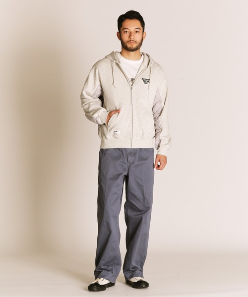 schott(ショット)の「Schott/ショット/QUILTED COMBI. ZIP HOODED/キルティング コンビ ジップパーカー(パーカー・メンズ・オートミール/ブラック/ブルーグレー・M/L/XL/2XL)」の17枚目の写真