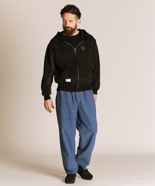 schott(ショット)の「Schott/ショット/QUILTED COMBI. ZIP HOODED/キルティング コンビ ジップパーカー(パーカー・メンズ・オートミール/ブラック/ブルーグレー・M/L/XL/2XL)」の13枚目の写真