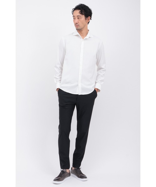HIGH STREET（ハイストリート）の「ﾘﾌﾗｸｽｴｺｽﾄﾚｯﾁｶｯﾀｳｪｲｼｬﾂ（ビジネスシャツ・メンズ・ベージュ/ブルー/アイボリー・L/M/S/LL）」の6枚目の写真