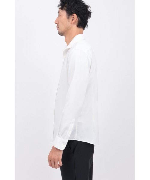 HIGH STREET（ハイストリート）の「ﾘﾌﾗｸｽｴｺｽﾄﾚｯﾁｶｯﾀｳｪｲｼｬﾂ（ビジネスシャツ・メンズ・ベージュ/ブルー/アイボリー・L/M/S/LL）」の9枚目の写真