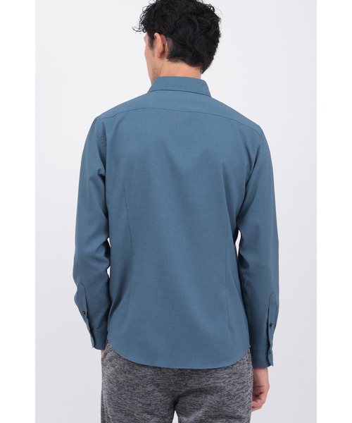 HIGH STREET（ハイストリート）の「ﾘﾌﾗｸｽｴｺｽﾄﾚｯﾁｶｯﾀｳｪｲｼｬﾂ（ビジネスシャツ・メンズ・ベージュ/ブルー/アイボリー・L/M/S/LL）」の12枚目の写真