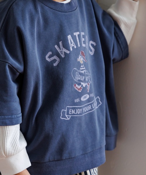 MAKE YOUR DAY(メイクユアデイ)の「製品染めミニ裏毛7分袖Tシャツ■80~140cm(Tシャツ/カットソー・キッズ・ネイビー/パープル/グリーン・140/80/110/90/120/100/130)」の10枚目の写真