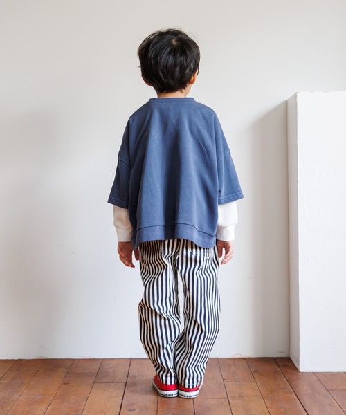 MAKE YOUR DAY(メイクユアデイ)の「製品染めミニ裏毛7分袖Tシャツ■80~140cm(Tシャツ/カットソー・キッズ・ネイビー/パープル/グリーン・140/80/110/90/120/100/130)」の13枚目の写真