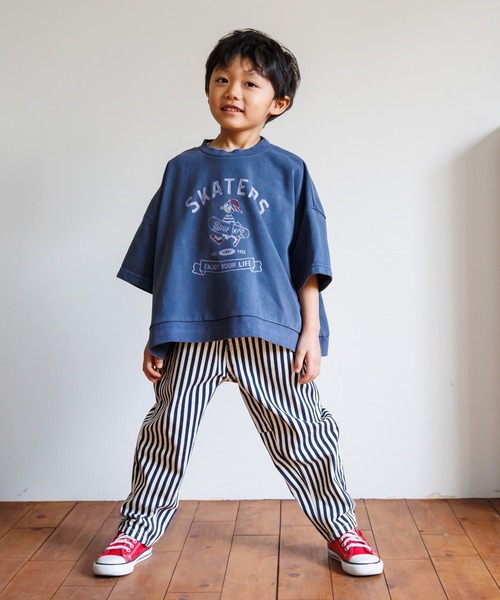 MAKE YOUR DAY(メイクユアデイ)の「製品染めミニ裏毛7分袖Tシャツ■80~140cm(Tシャツ/カットソー・キッズ・ネイビー/パープル/グリーン・140/80/110/90/120/100/130)」の9枚目の写真