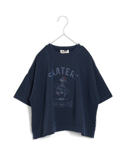 MAKE YOUR DAY(メイクユアデイ)の「製品染めミニ裏毛7分袖Tシャツ■80~140cm(Tシャツ/カットソー・キッズ・ネイビー/パープル/グリーン・140/80/110/90/120/100/130)」の5枚目の写真