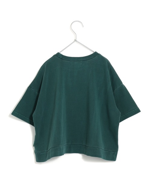 MAKE YOUR DAY(メイクユアデイ)の「製品染めミニ裏毛7分袖Tシャツ■80~140cm(Tシャツ/カットソー・キッズ・ネイビー/パープル/グリーン・140/80/110/90/120/100/130)」の4枚目の写真