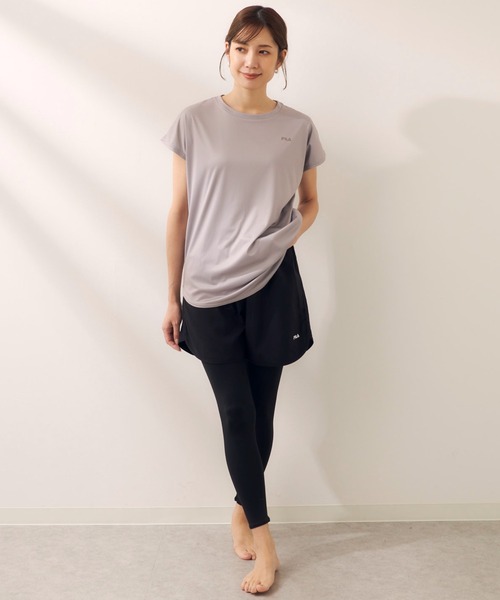 FILA（フィラ）の「マルチウェイ セットアップ 3点セット (ラッシュガード / フィットネスフェア)（ラッシュガード・レディース・ホワイト系/ダークパープル/ミント/ベージュ/グレー系/ブラック×ピンク・SMALL/MEDIUM/X-LARGE/LARGE/XXXX-LARGE/XXX-LARGE/XX-LARGE）」の7枚目の写真