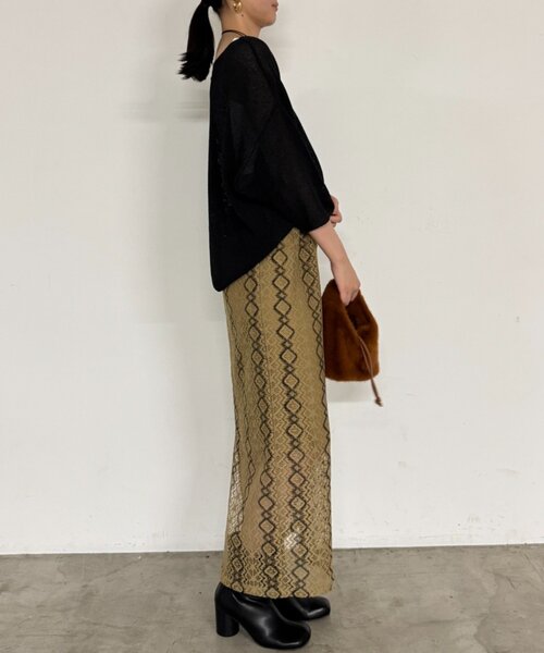 Loungedress ラウンジドレス ジャガードニットスカート ロングスカート LOUNGEDRESS（ラウンジドレス）の「ニットスカート（スカート
