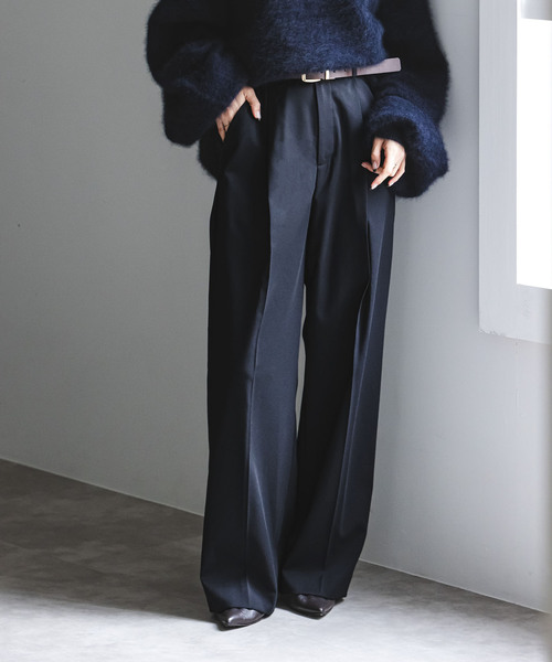 今期 NOBLE エステルツイルストレッチスラックスパンツ 追加予約》エステルツイルストレッチスラックスパンツ