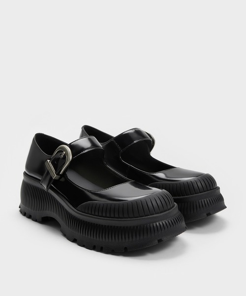 CHARLES & KEITH（チャールズ & キース）の「Darra ダラ リジッドソールプラットフォームメリージェーン（パンプス・レディース・バーガンディー/ブラック系その他7/ベージュ・23cm/22.5cm/24.5cm/23.5cm/26.5cm/25.5cm/25cm）」の18枚目の写真