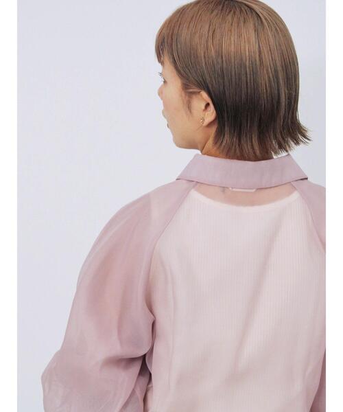 ehka sopo（エヘカソポ）の「バルーンスリーブシアーシャツ（シャツ/ブラウス・レディース・ピンク/グリーン/グレー/キナリ・F）」の6枚目の写真