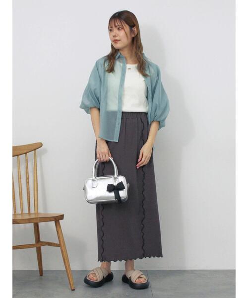 ehka sopo（エヘカソポ）の「バルーンスリーブシアーシャツ（シャツ/ブラウス・レディース・ピンク/グリーン/グレー/キナリ・F）」の19枚目の写真