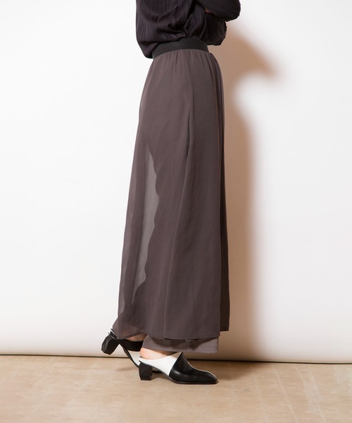 OSMOSIS(オズモーシス)の「シフォンレイヤードパンツ(その他パンツ・レディース・ベージュ/グレー/ブラック・ONE SIZE)」の8枚目の写真