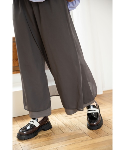 OSMOSIS(オズモーシス)の「シフォンレイヤードパンツ(その他パンツ・レディース・ベージュ/グレー/ブラック・ONE SIZE)」の11枚目の写真