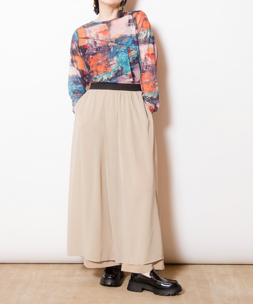 新品未使用　オズモーシス♥️シフォンレイヤード切替パンツ 201.jpg