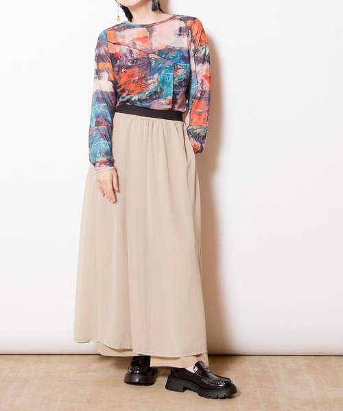 OSMOSIS(オズモーシス)の「シフォンレイヤードパンツ(その他パンツ・レディース・ベージュ/グレー/ブラック・ONE SIZE)」の21枚目の写真