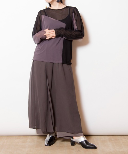 今季オズモーシス　アレンジパンツ シフォンレイヤードパンツ（その他パンツ）｜OSMOSIS