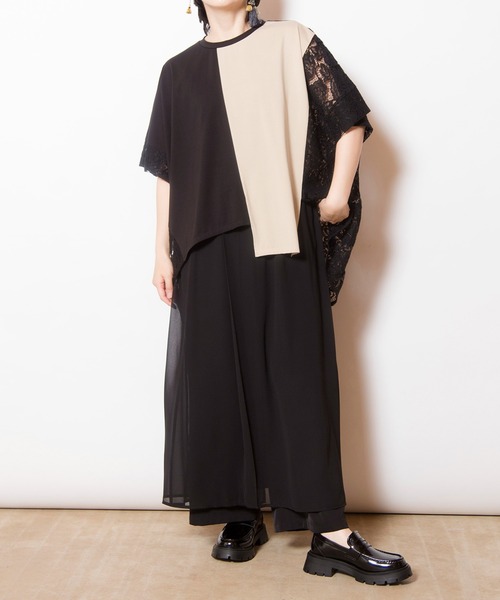 新品未使用　オズモーシス♥️シフォンレイヤード切替パンツ シフォンレイヤード切替パンツ | OSMOSIS loaf