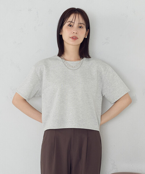 COMME CA ISM（コムサイズム）の「ラメ スウェット Ｔシャツ（Tシャツ/カットソー・レディース・ライトグレー/チャコール・FREE）」の2枚目の写真