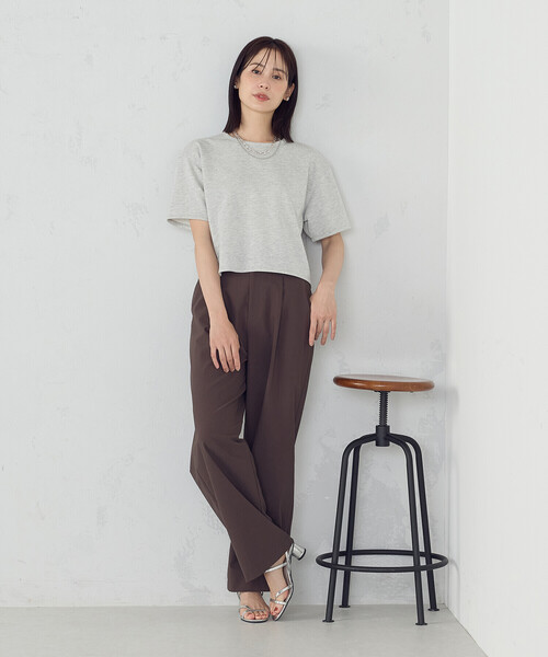 COMME CA ISM（コムサイズム）の「ラメ スウェット Ｔシャツ（Tシャツ/カットソー・レディース・ライトグレー/チャコール・FREE）」の5枚目の写真