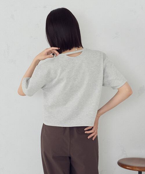 COMME CA ISM（コムサイズム）の「ラメ スウェット Ｔシャツ（Tシャツ/カットソー・レディース・ライトグレー/チャコール・FREE）」の8枚目の写真