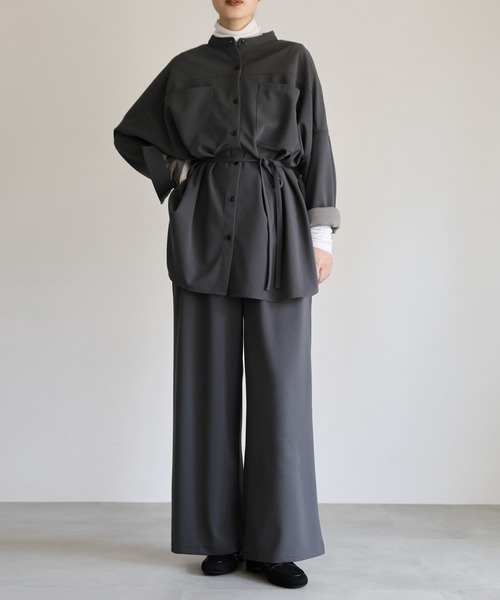 Et】Cut-out Georgette Blouse Pants Set（セットアップ）｜select