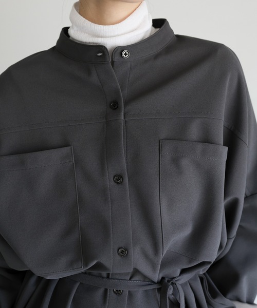 select MOCA Et（セレクトモカエト）の「【Et】Cut-out Georgette Blouse Pants Set（セットアップ・レディース・チャコール/ベージュ/ブラウン・LARGE/MEDIUM）」の10枚目の写真