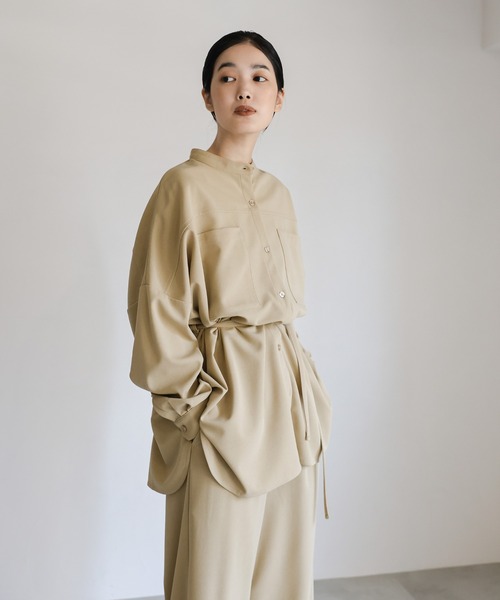 Et】Cut-out Georgette Blouse Pants Set（セットアップ）｜select