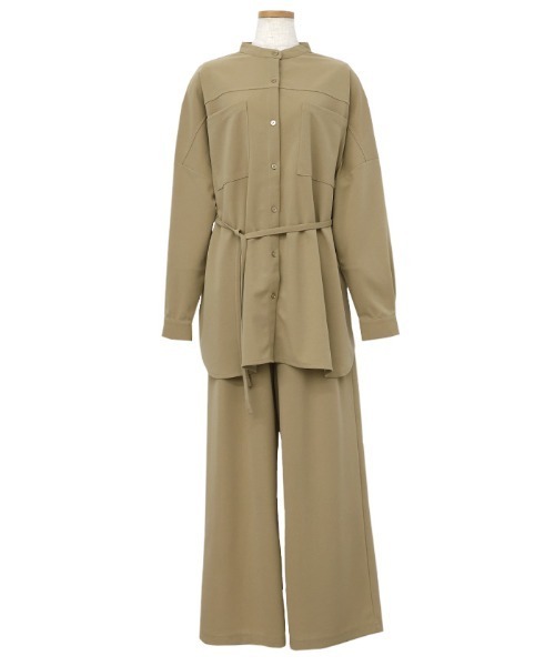 select MOCA Et（セレクトモカエト）の「【Et】Cut-out Georgette Blouse Pants Set（セットアップ・レディース・チャコール/ベージュ/ブラウン・LARGE/MEDIUM）」の22枚目の写真