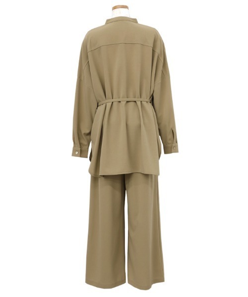 セール】【Et】Cut-out Georgette Blouse Pants Set（セットアップ