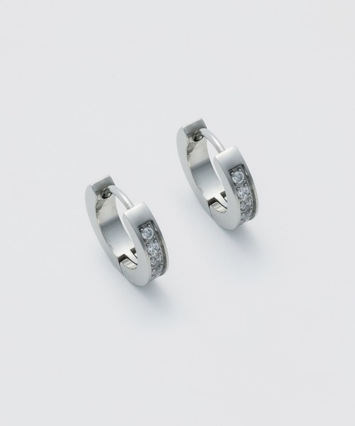 WYZ surgical stainless(ダブリューワイジィーサージカルステンレス)の「【 金属アレルギー対応 】ビジューフープピアス サージカルステンレス(両耳用)(ピアス(両耳用)・メンズ・シルバー/ゴールド・FREE)」の7枚目の写真
