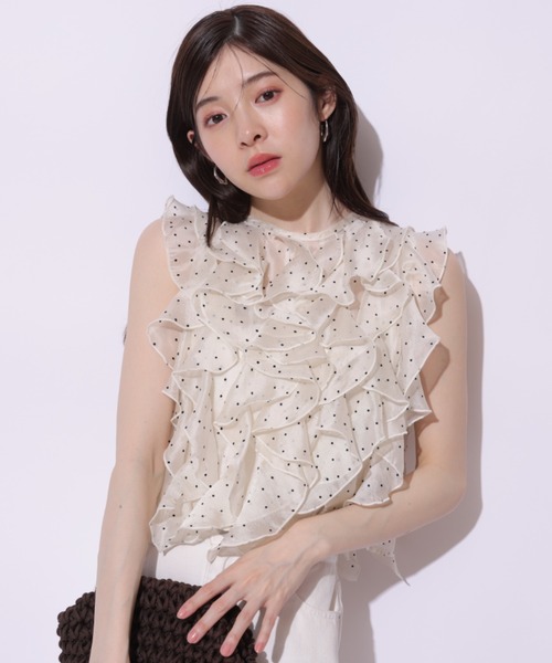 Rirandture - 【新品】Rirandture レースノースリブラウス 総レース ノースリーブ 新品】Rirandture レースノースリブラウス 総レース