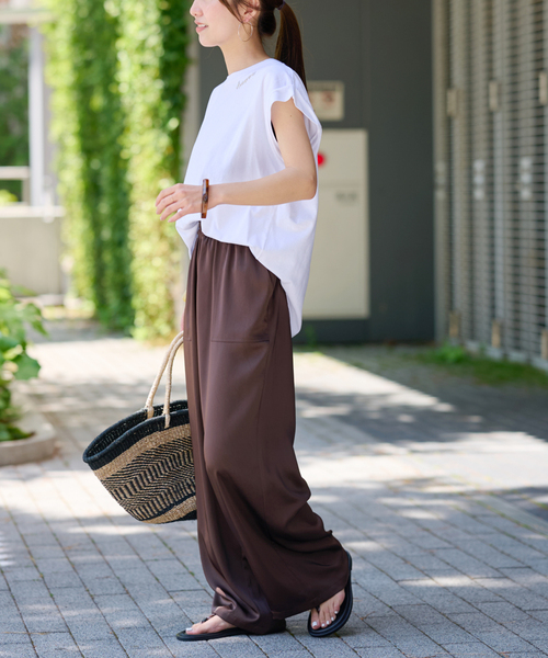 JOURNAL STANDARD relume(ジャーナルスタンダード レリューム)の「《追加2》刺繍ロゴフレンチTEE(Tシャツ/カットソー・レディース・ホワイト×ホワイト・FREE)」の3枚目の写真